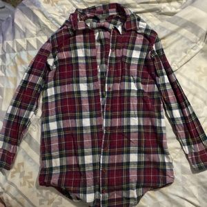 Multicolored flannel with red